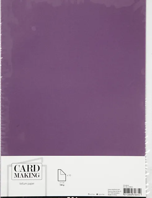 Pergamentpapir - A4 - 210X297 MM - 100 G - Lilla - 10 Ark