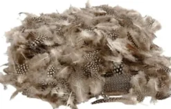 Perlehønsfjer - Natur - 50 G