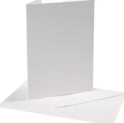 Perlemorskort Med Kuvert - Kort Str. 10,5X15 CM - Kuvert Str. 11,5X16,5 CM - 230+120 G - Hvid - 10 Sæt