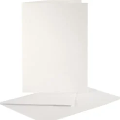 Perlemorskort Og Kuvert - Kort Str. 10,5X15 CM - Kuvert Str. 11,5X16,5 CM - Creme - 10 Sæt