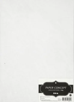 Perlemorspapir - A4 - 210X297 MM - 120 G - Hvid Perlemor - 10 Ark