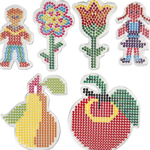 Perleplade - Blomster Pige Dreng Æble Og Pære - Medium - 6 Stk