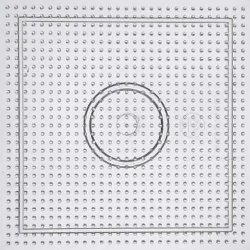 Perleplade - Firkant - Medium - Str. 15 CM - Medium - Transparent - 1 Stk