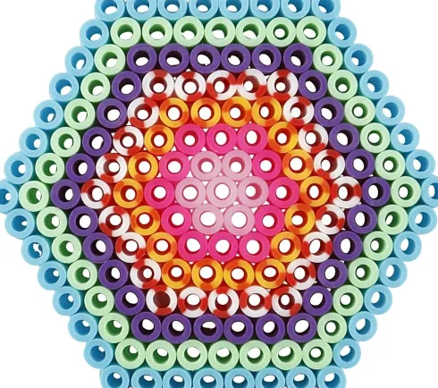 Perleplade - Oval Hjerte Hexagon Cirkel Firkant Stjerne - 6 Stk