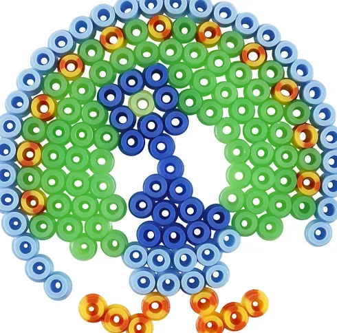 Perleplade - Oval Hjerte Hexagon Cirkel Firkant Stjerne - 6 Stk