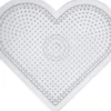 Perleplade - Stort Hjerte - Medium - Str. 15 CM - Medium - Transparent - 1 Stk