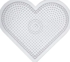Perleplade - Stort Hjerte - Medium - Str. 15 CM - Medium - Transparent - 1 Stk