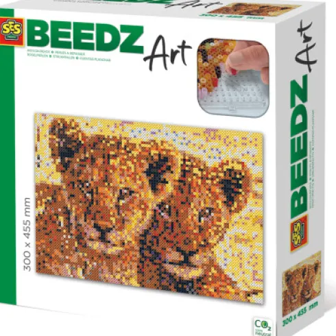 Perler Og Perleplader Sæt - Løveunger - Ses Creative - Beedz Art