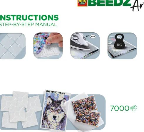 Perler Og Perleplader Sæt - Ulv - Ses Creative - Beedz Art