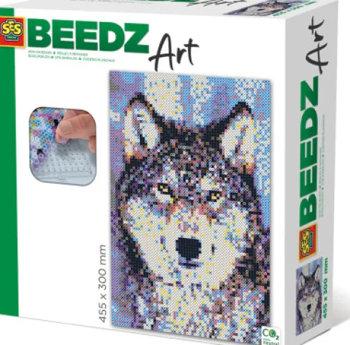 Perler Og Perleplader Sæt - Ulv - Ses Creative - Beedz Art