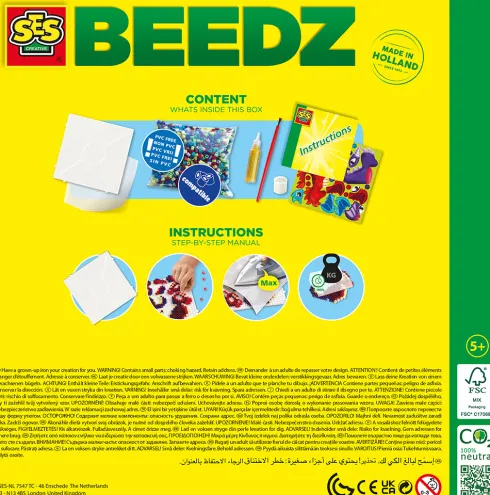 Perler Og Perleplade Sæt - 3D Drager - Ses Creative - Beedz