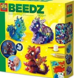 Perler Og Perleplade Sæt - 3D Drager - Ses Creative - Beedz