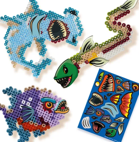 Perler Og Perleplade Sæt - Havets Skrækdyr - Ses Creative - Beedz