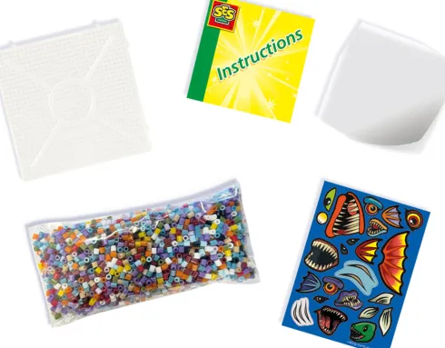 Perler Og Perleplade Sæt - Havets Skrækdyr - Ses Creative - Beedz
