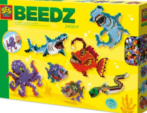 Perler Og Perleplade Sæt - Havets Skrækdyr - Ses Creative - Beedz