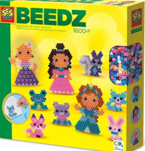 Perler Og Perleplade Sæt - Prinsesser Og Kæledyr - Ses Creative - Beedz