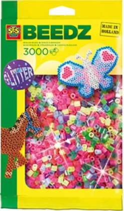 Perler Til Perleplader - 3.000 Stk. - Glimmer - Ses Creative - Beedz