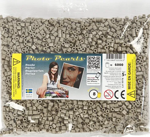 Photopearls - Medium - Askegrå 8 - 6000 Stk. - Nabbi Fotoperler