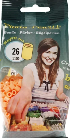 Photopearls - Medium - Lys Orange 26 - 1100 Stk. - Nabbi Fotoperler