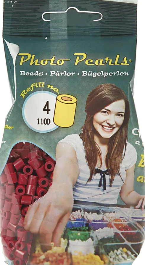 Photopearls - Medium - Vinrød 4 - 1100 Stk. - Nabbi Fotoperler