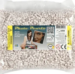 Photopearls - Str. 5X5 MM - Hulstr. 2,5 MM - Medium - Lys Grå - 10 - 6000 Stk