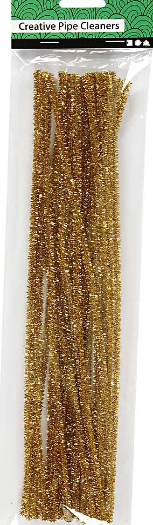 Piberensere - L 30 CM - B 6 MM - Glitter - Guld - 24 Stk