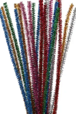Piberensere - L 30 CM - B 6 MM - Glitter - Stærke Farver - 24 Stk