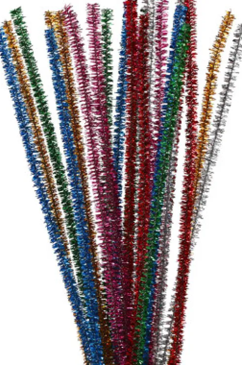 Piberensere - L 30 CM - B 6 MM - Glitter - Stærke Farver - 24 Stk