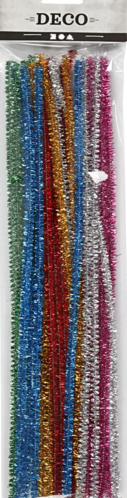 Piberensere - L 30 CM - B 6 MM - Glitter - Stærke Farver - 24 Stk