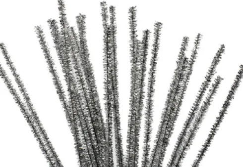 Piberensere - L 30 CM - B 6 MM - Glitter - Sølv - 24 Stk