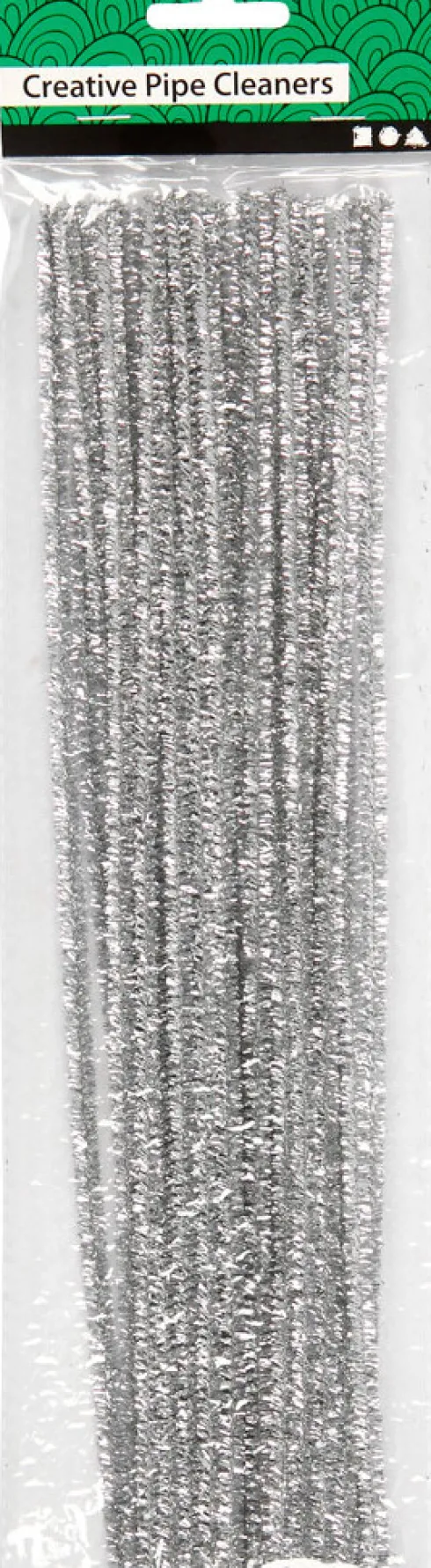 Piberensere - L 30 CM - B 6 MM - Glitter - Sølv - 24 Stk