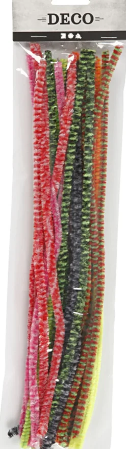 Piberensere - L 30 CM - B 6 MM - Stribede - Forskellige Farver - 30 Stk