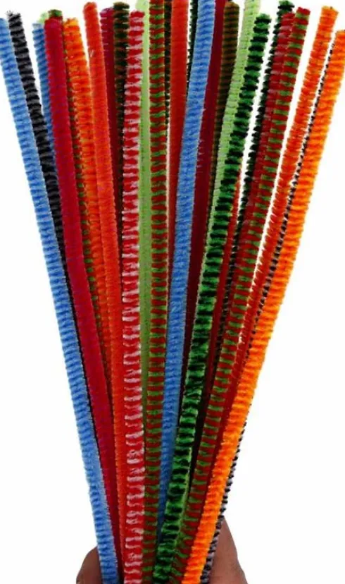 Piberensere - L 30 CM - B 6 MM - Stribede - Forskellige Farver - 30 Stk