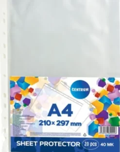 Plastlomme A4 - 40 Micron - 20 Stk - Centrum
