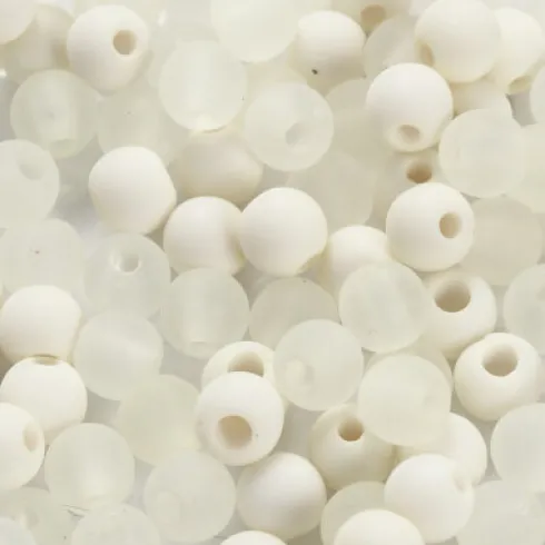 Plastperler - Ø 6 MM - Hulstr. 2 MM - Creme - 40 G