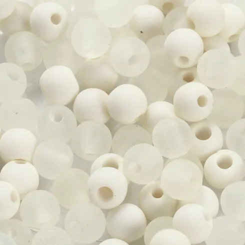 Plastperler - Ø 6 MM - Hulstr. 2 MM - Creme - 40 G