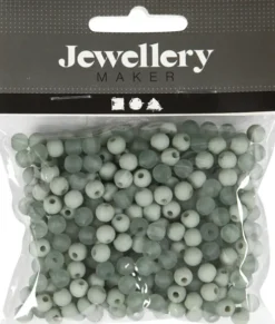 Plastperler - Ø 6 MM - Hulstr. 2 MM - Lys Grøn - 40 G