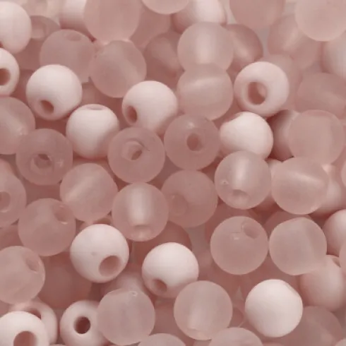 Plastperler - Ø 6 MM - Hulstr. 2 MM - Rosa - 40 G