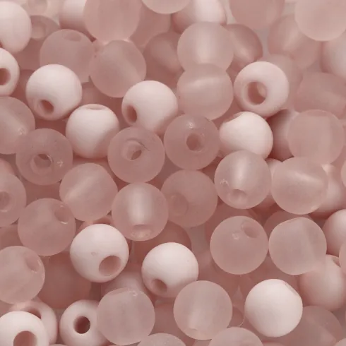 Plastperler - Ø 6 MM - Hulstr. 2 MM - Rosa - 40 G