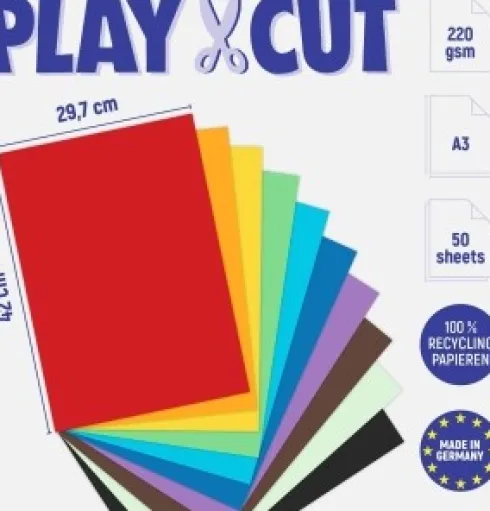 Playcut Karton A3 220 G - 50 Ark Assorterede