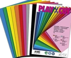 Playcut Kulørt Papir A4 130 G - 50 Ark Assorterede