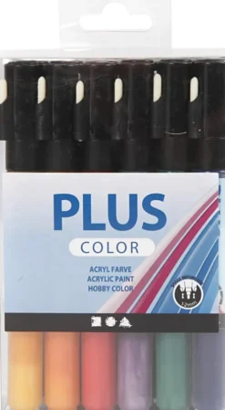 Plus Color Tusch - L 14,5 CM - Tykkelse 1-2 MM - Assorterede Farver - 18 Stk. - 5,5 ML