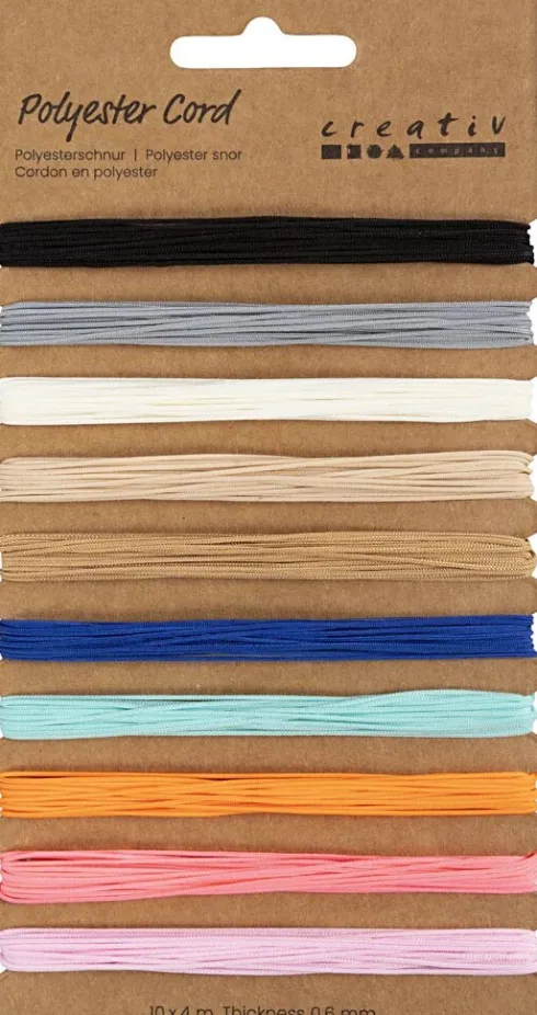 Polyester Snor - 0,6 MM - Forskellige Farver - 10X4M