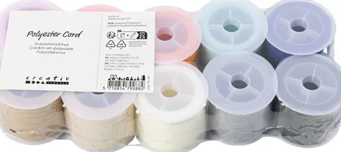 Polyester Snor - Tykkelse 0,6 MM - Colorful - 10X50 M