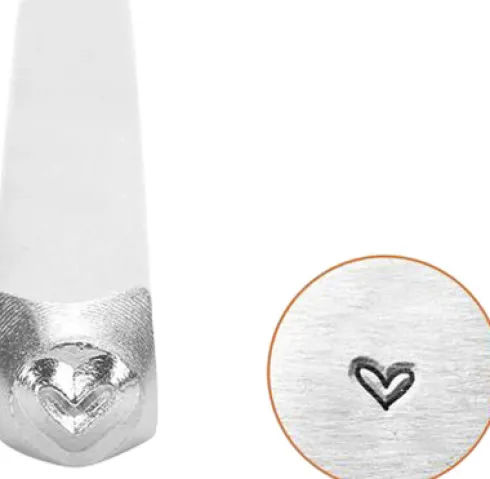 Prægestempel - Hjerte - L 65 MM - Str. 3 MM - 1 Stk