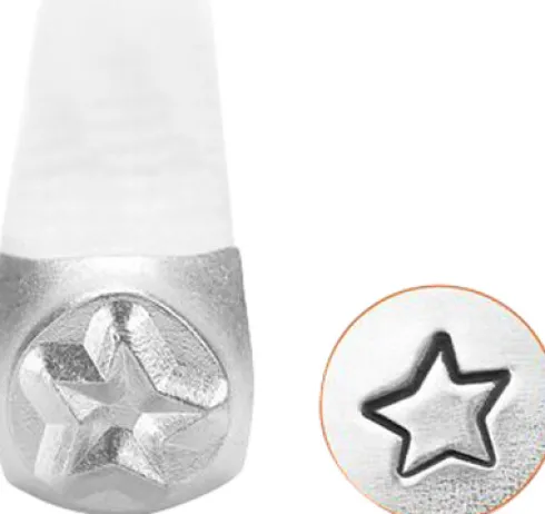 Prægestempel - Stjerne - L 65 MM - Str. 3 MM - 1 Stk