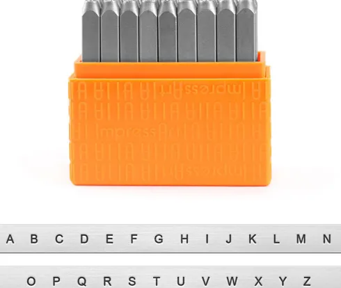 Prægestempler - Store Bogstaver - Str. 3 MM - Skrifttype Sans Serif - 27 Stk