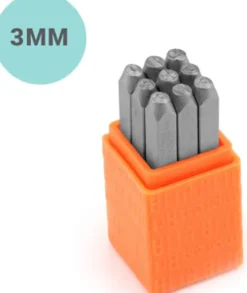 Prægestempler - Talrækken - Str. 3 MM - Skrifttype Sans Serif - 9 Stk