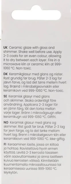 Prikket Keramik Glasur - 999-1060 C - Dækkende - Snow White - 60 ML