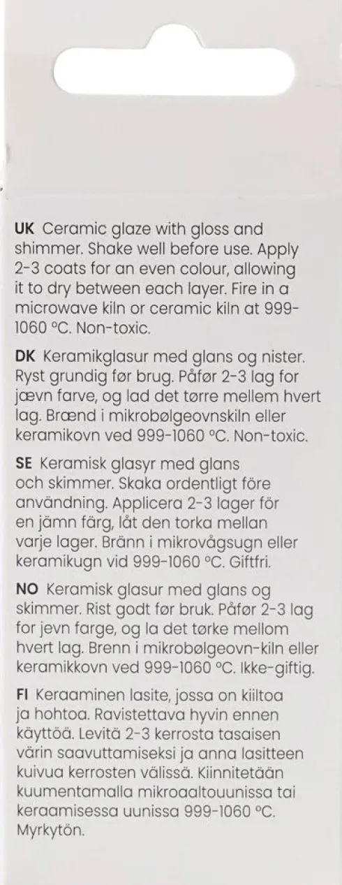 Prikket Keramik Glasur - 999-1060 C - Dækkende - Tutto Nero - 60 ML